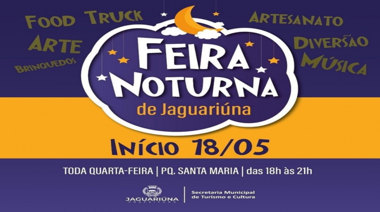 Notícia: JAGUARIÚNA TERÁ FEIRA NOTURNA TODA QUARTA-FEIRA